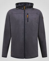 D555 Conrad Detachable Hood Bonded Fleece Zip Through Hoody TALL Navyblau