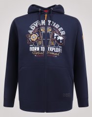 D555 Hector Adventurer Printed Zip Through Hoody Navyblau