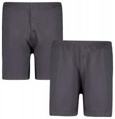 Adamo 129602 Boxershorts 2er-Pack Dunkelgrau