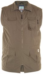 D555 Enzo Multi Pocket Waistcoat Brown