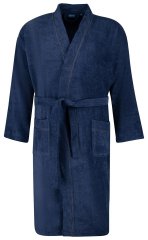 Adamo 149014 Velours-Bademantel Dunkelblau