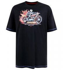 D555 Dewsbury Skeleton on Bike Crew Neck T-Shirt Black
