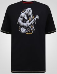 D555 Macfarlan T-shirt mit Gorilladruck Schwarz