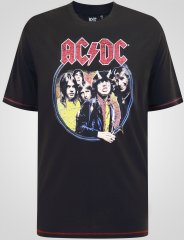 D555 Hugh Official ACDC Highway To Hell T-shirt mit Druck Schwarz