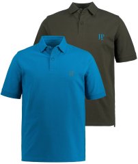 JP1880 704317 Poloshirt Doppelpack Türkisblau/Oliv