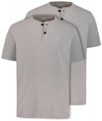 JP1880 708420 Henley-Shirt Doppelpack Grau meliert