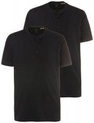 JP1880 708420 Henley-Shirt Doppelpack Schwarz