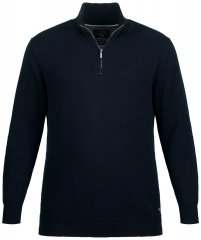 JP1880 716842 Strickpullover mit Troyer-Reißverschluss Dunkelblau