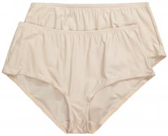 Ulla Popken 800279 Gestreifte Slips 2er-Pack Wollweiß