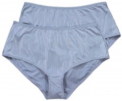 Ulla Popken 800279 Gestreifte Slips 2er-Pack Hellblau