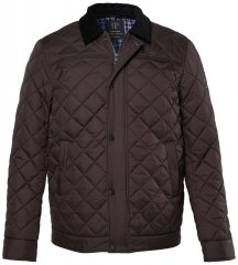 JP1880 811805 Steppjacke mit Cordkragen Schwarzbraun
