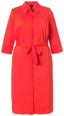Ulla Popken 815217 Hemdblusenkleid in A-Linie mit Bindegürtel Rosa