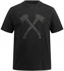 JP1880 Double Axe Design & Vintage Look T-Shirt Black