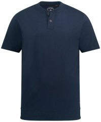 JP1880 818628 Henley-Shirt mit Bauchfit Dunkelblau