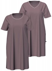Ulla Popken 819289 Kurzärmliges Nachthemd 2er-Pack Braun