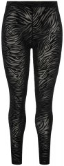 Ulla Popken 822286 Strumpfleggings mit Animal-Print Schwarz