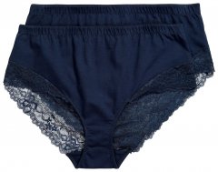 Ulla Popken 830094 Slips mit Spitze 2er-Pack Dunkelblau