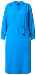 Ulla Popken 831004 Langärmliges Midikleid mit V-Ausschnitt Königsblau