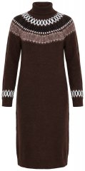 Ulla Popken 832670 Gemustertes Strickkleid mit Rollkragen Mehrfarbig