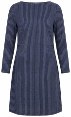 Ulla Popken 834371 Gestreiftes Sweatkleid Dunkelblau