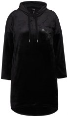 Ulla Popken 834550 Langärmliges Kleid mit Kapuze Schwarz