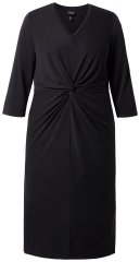 Ulla Popken 836514 Midikleid mit 3/4-Ärmeln Schwarz