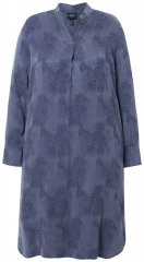 Ulla Popken 837069 Geblümtes Kleid Dunkelblau