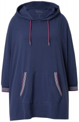 Ulla Popken 837190 Lounge-Poncho mit Kapuze Dunkellila
