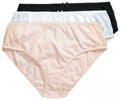 Ulla Popken 837353 Slips mit Spitze 3er-Pack Beige