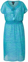 Ulla Popken 838483 Kleid mit Animal-Print Türkis