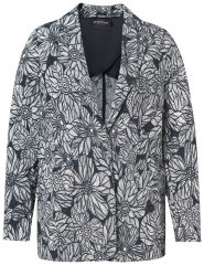 Ulla Popken 838656 Geblümter Blazer Weiß