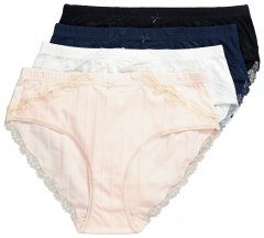 Ulla Popken 839167 Slips mit Spitze 4er-Pack Mehrfarbig