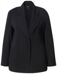 Ulla Popken 839843 Plissierter Blazer Schwarz