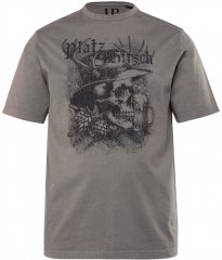JP1880 Beer King Design Vintage Looking T-Shirt Gray