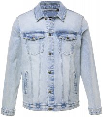 Men+ 394 Jeansjacke mit Brusttaschen Hellblau
