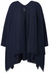Ulla Popken 841117 Oversize-Strickponcho mit Strasssteinen Dunkelblau
