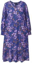 Ulla Popken 841873 Geblümtes Midikleid Dunkelblau