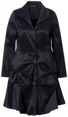 Ulla Popken 842028 Schößchenblazer mit Falten Schwarz