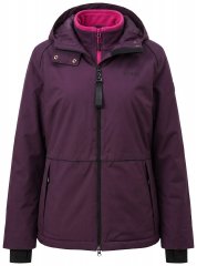 Ulla Popken 843105 Wasserdichte HYPRAR Funktionsjacke mit Wellenmuster Pflaume