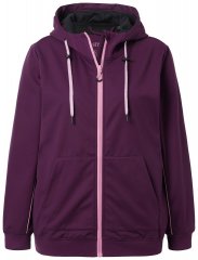 Ulla Popken 843186 Wasserabweisende Softshelljacke mit Reflektoren Weinrot