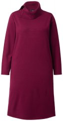 Ulla Popken 843627 Langärmliges Strickkleid mit Rollkragen Weinrot