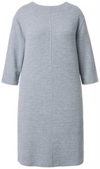Ulla Popken 843999 Kleid mit 3/4-Ärmeln Grau meliert