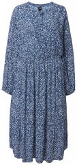 Ulla Popken 844594 Geblümtes Midikleid Dunkelblau