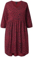 Ulla Popken 844945 Jerseykleid in A-Linie mit V-Ausschnitt Pflaume