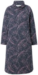 Ulla Popken 844993 Gemustertes Sweatkleid Dunkelblau