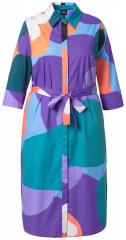 Ulla Popken 846351 Gemustertes Hemdblusenkleid Flieder