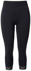 Ulla Popken 846491 3/4-Strumpfleggings mit Spitze Schwarz