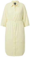 Ulla Popken 847224 Kleid aus Leinenmix Gelb