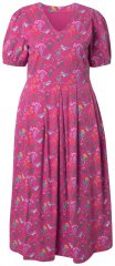 Ulla Popken 847409 Gemustertes Maxikleid Beerenrot
