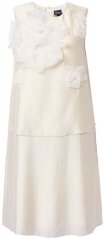 Ulla Popken 847918 Geblümtes Chiffonkleid Wollweiß